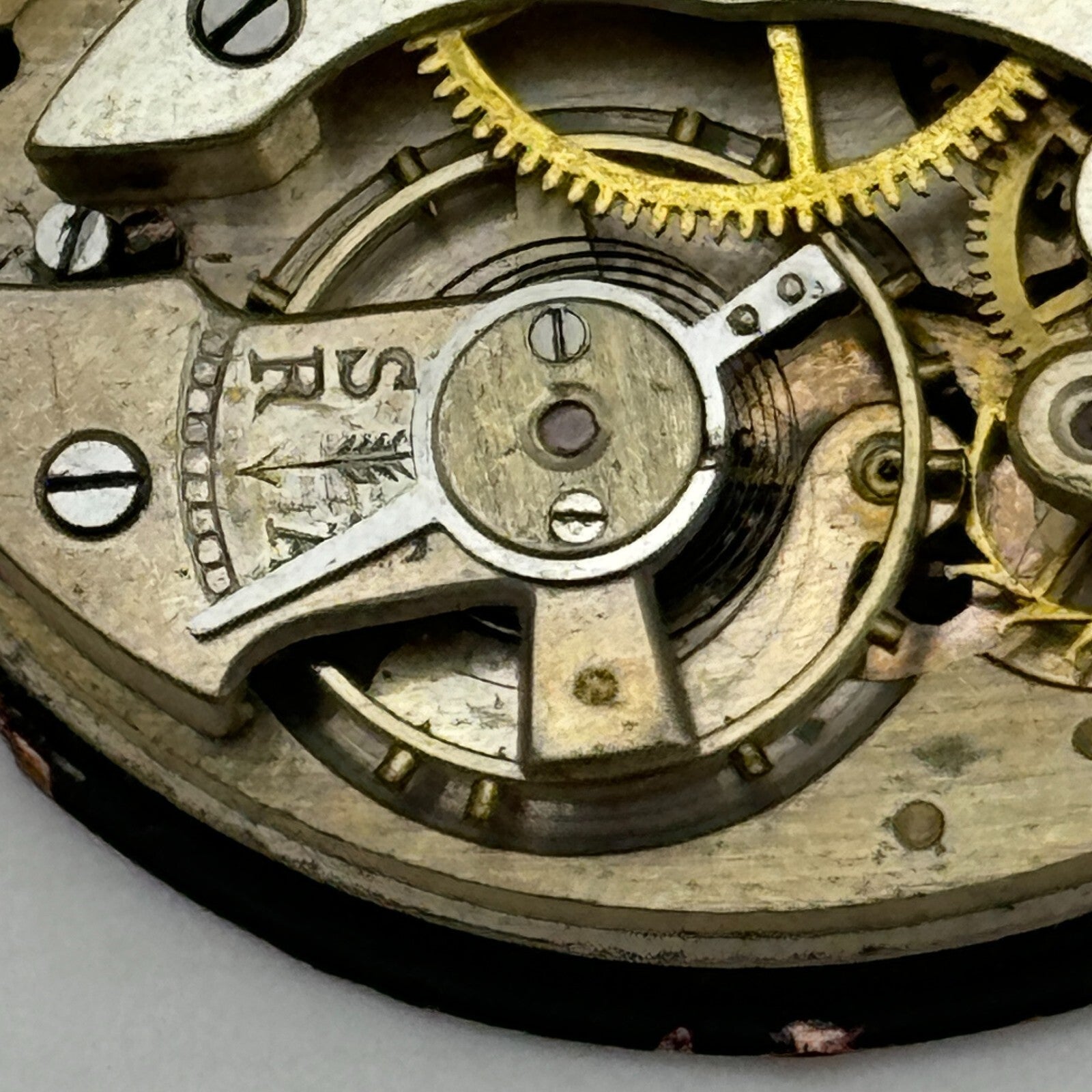 42.5mm Vintage Swiss Open Face Balance Intact Pocket Watch Movement PARTS SPARES