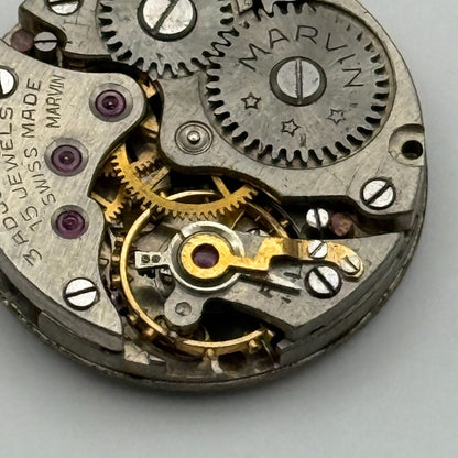 Marvin 310 Watch Movement Manual Wind Vintage Swiss 15 Jewels Parts 19.6mm