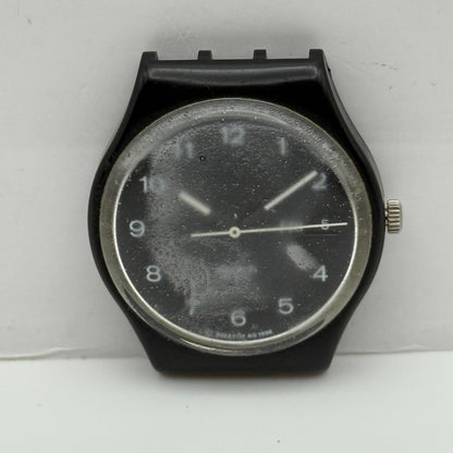 33mm Vintage 1996 Swatch Black Dial Plastic Quartz Watch UNTESTED PARTS REPAIR