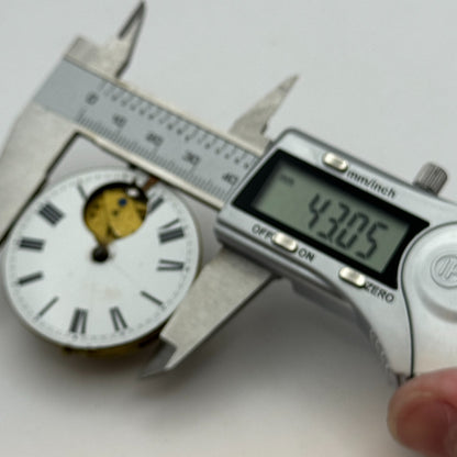 43mm Antique Unusual Nugent Wells & Son Newport Pocket Watch Movement PARTS