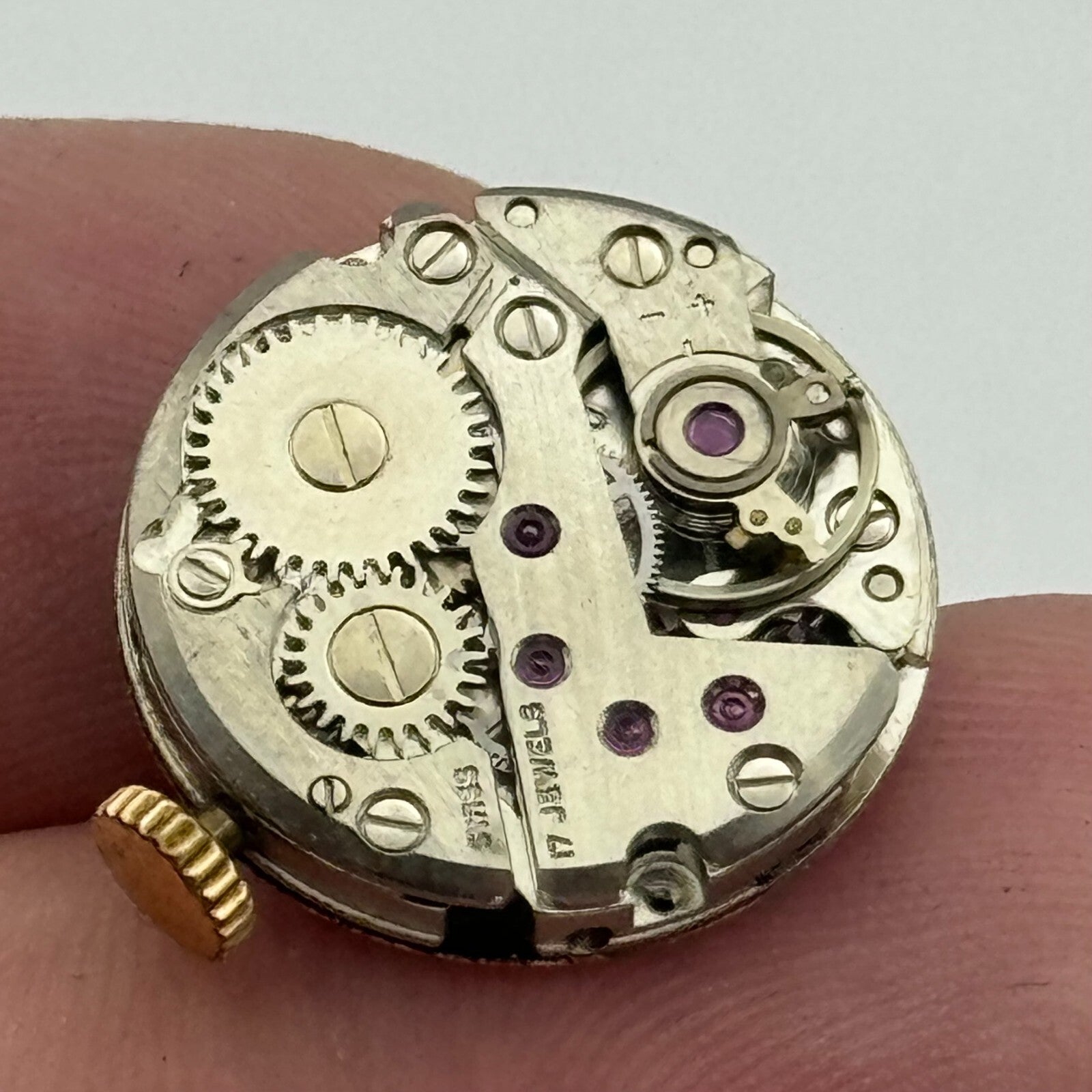 17.4mm Running FHF 351 Thermidor Manual Wind Swiss Watch Movement Vintage PARTS