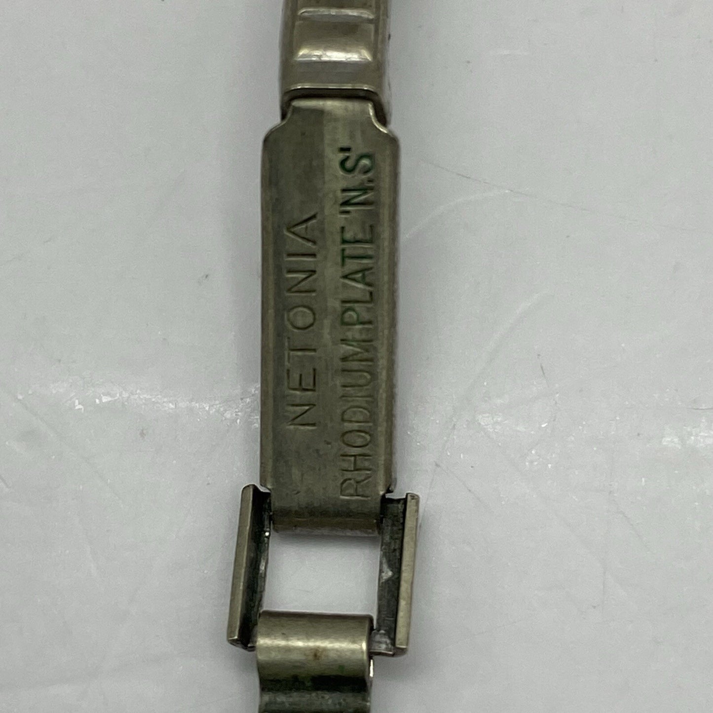 22mm Buren Sub Seconds Netonia Rodium Plated Strap Watch FOR PARTS