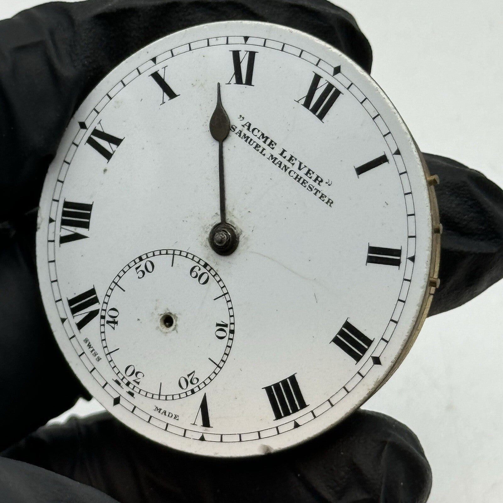 43.2mm H Samuel Patent Balance Pocket Watch Movement FOR PARTS Restoration