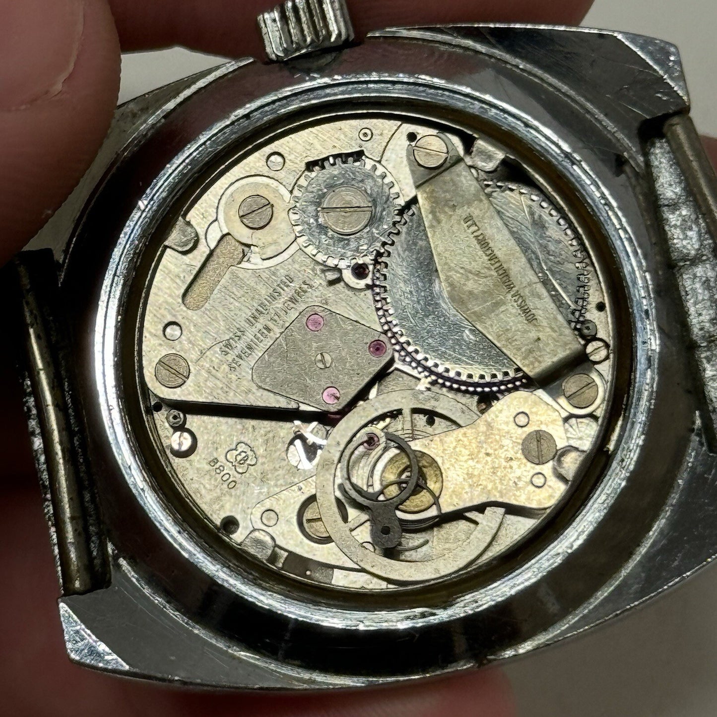 37mm Gents Jowissa De Luxe Large Date Dial Watch Head FOR PARTS TO RESTORE