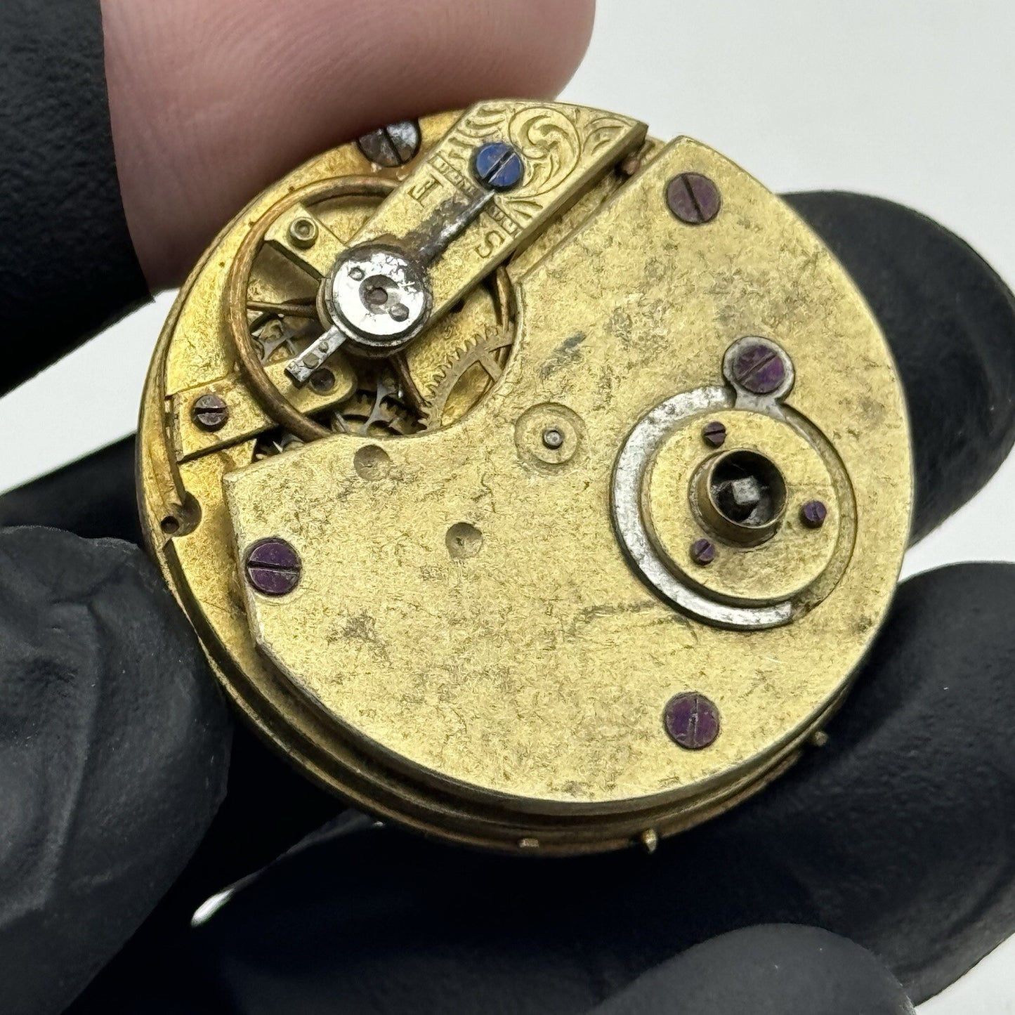 34.1mm Quality Olga Porcelain Dial Cylinder Watch Movement FOR PARTS