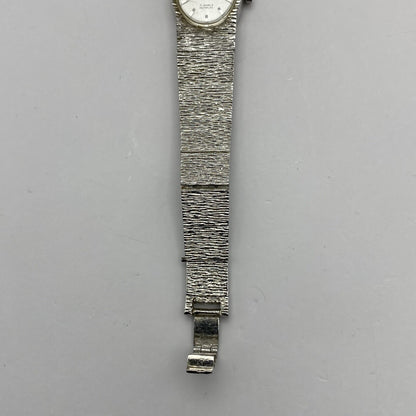 17mm RUNS BUT STOPS Vintage Limit Beautiful Ladies Silver Tone Bark Affect Watch