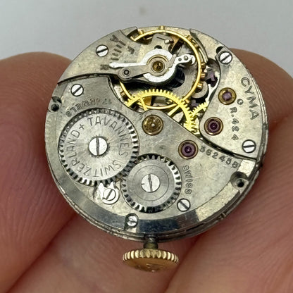 19.7mm Vintage Cyma R.424 Swiss 17 Jewels Manual Wind Watch Movement PART REPAIR