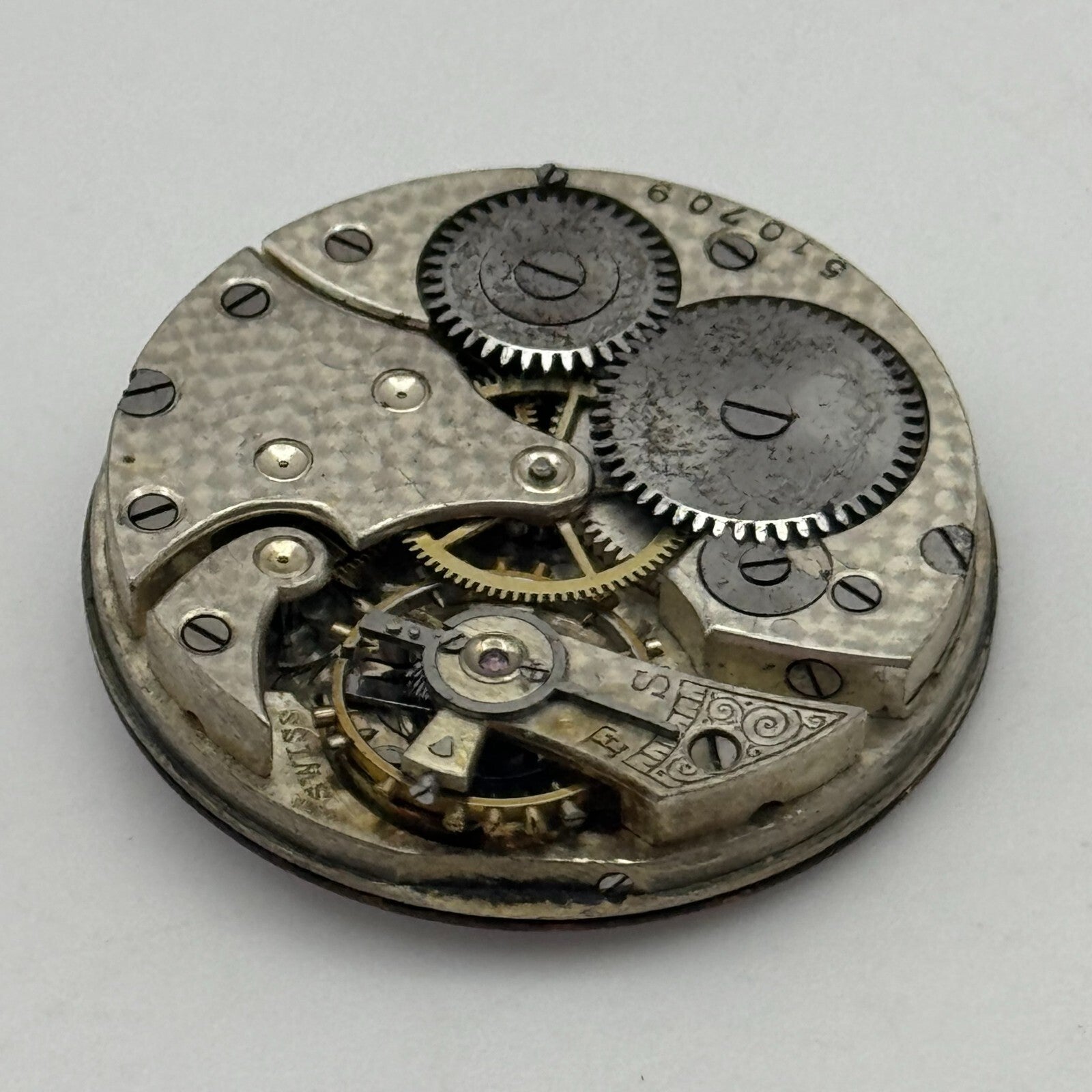 29.5mm F W Dudley Winnipeg 24 Hour Dial Trench Watch Movement Manual Wind PARTS