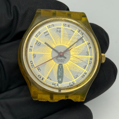 33mm Vintage 1992 Swatch GK707 Day Date Watch UNTESTED PARTS REPAIR