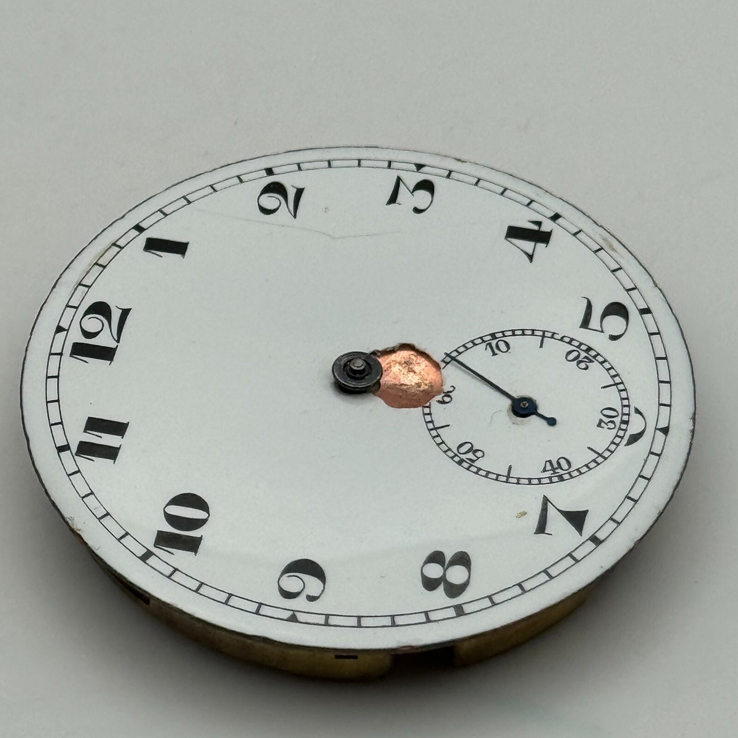 43.2mm Vintage Open Face Sub Seconds Balance Ok Pocket Watch Movement PARTS