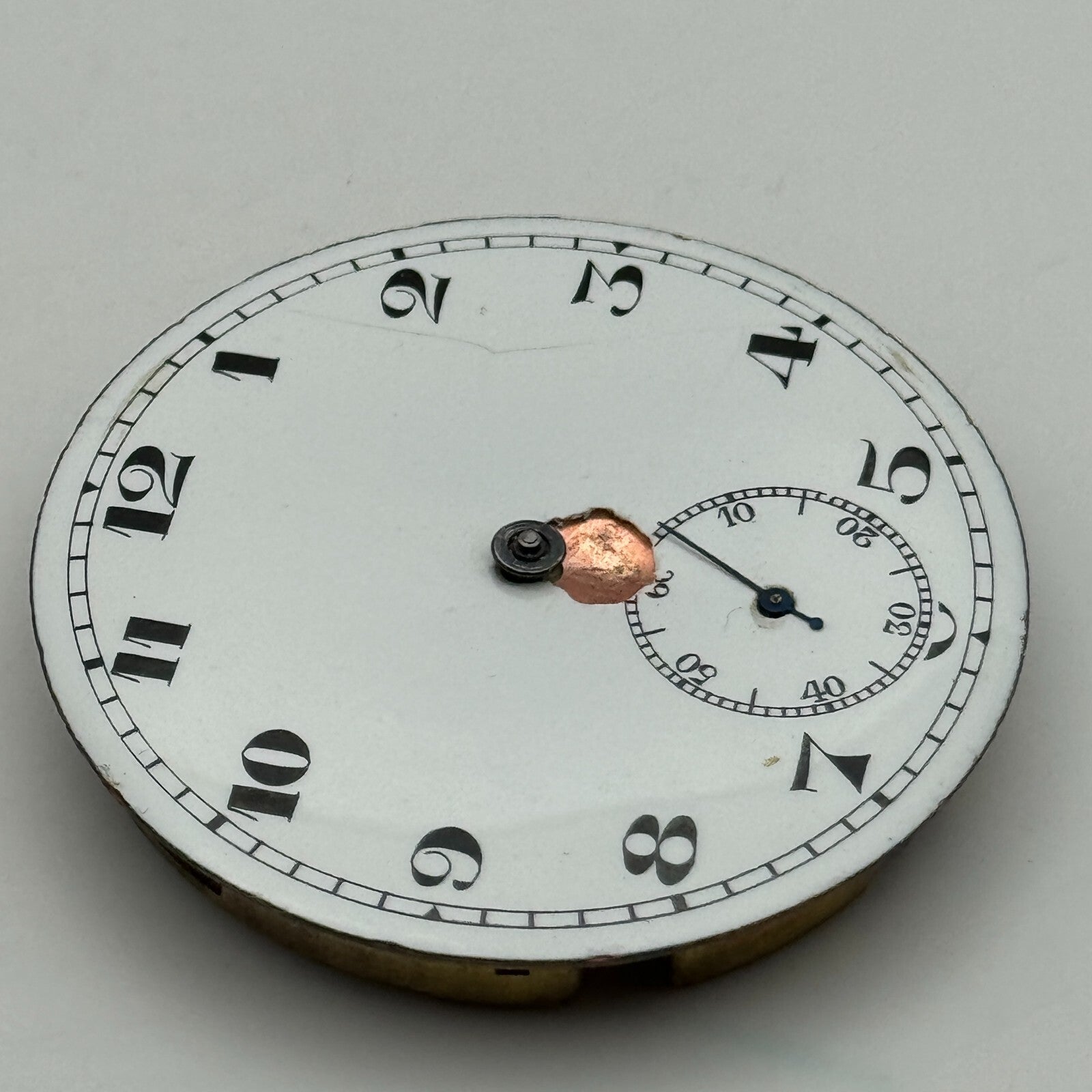 43.2mm Vintage Open Face Sub Seconds Balance Ok Pocket Watch Movement PARTS