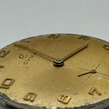 Cyma R. 484 Watch Movement Manual Wind Vintage Swiss 17 Jewels Parts 28.2mm
