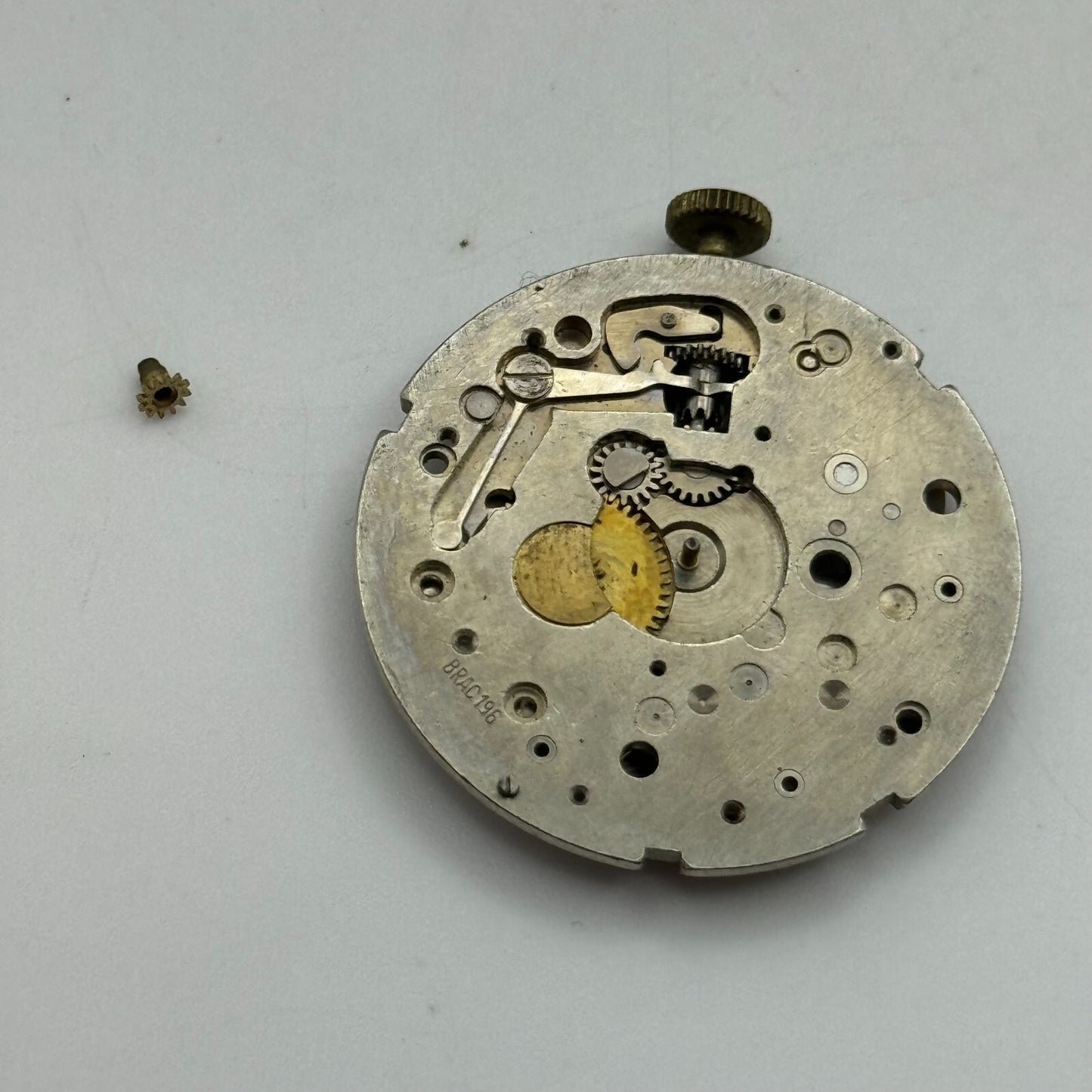31.1mm Brac 196 Balance Intact Manual Wind 1 Jewel Watch Movement PARTS SPARES
