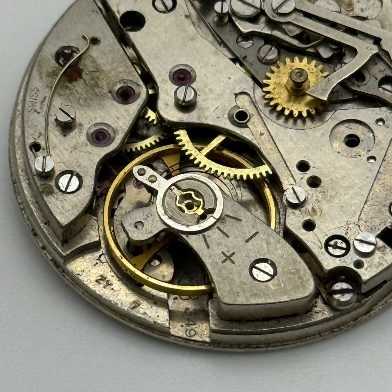 Landeron 349 Chronograph Watch Movement Rare Manual Vintage Swiss Parts 31.5mm