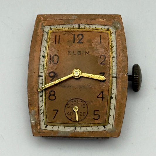 Running 1939 Vintage 15/0s Elgin 537 Model 1 American Watch Movement FOR PARTS