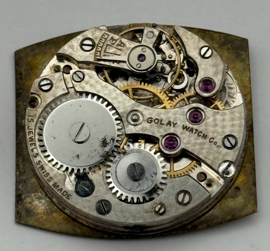 Art Deco Golay Watch Co Watch Movement Manual Wind Vintage Parts Repair 21.4mm
