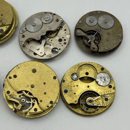 Bundle Mixed Antique / Vintage Pocket Watch Movements Joblot PARTS REPAIR SPARES