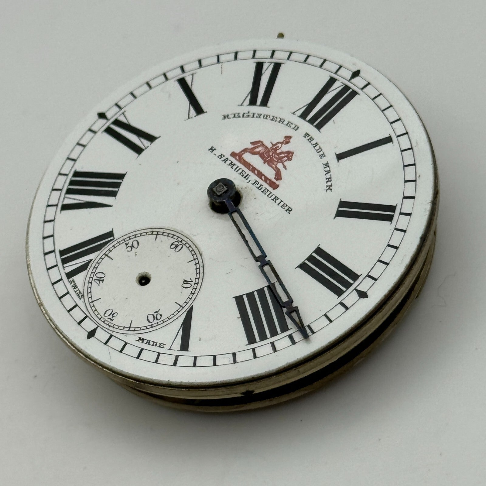 45.7mm Antique H Samuel Fleurier Key Wound Pocket Watch Movement PARTS REPAIR