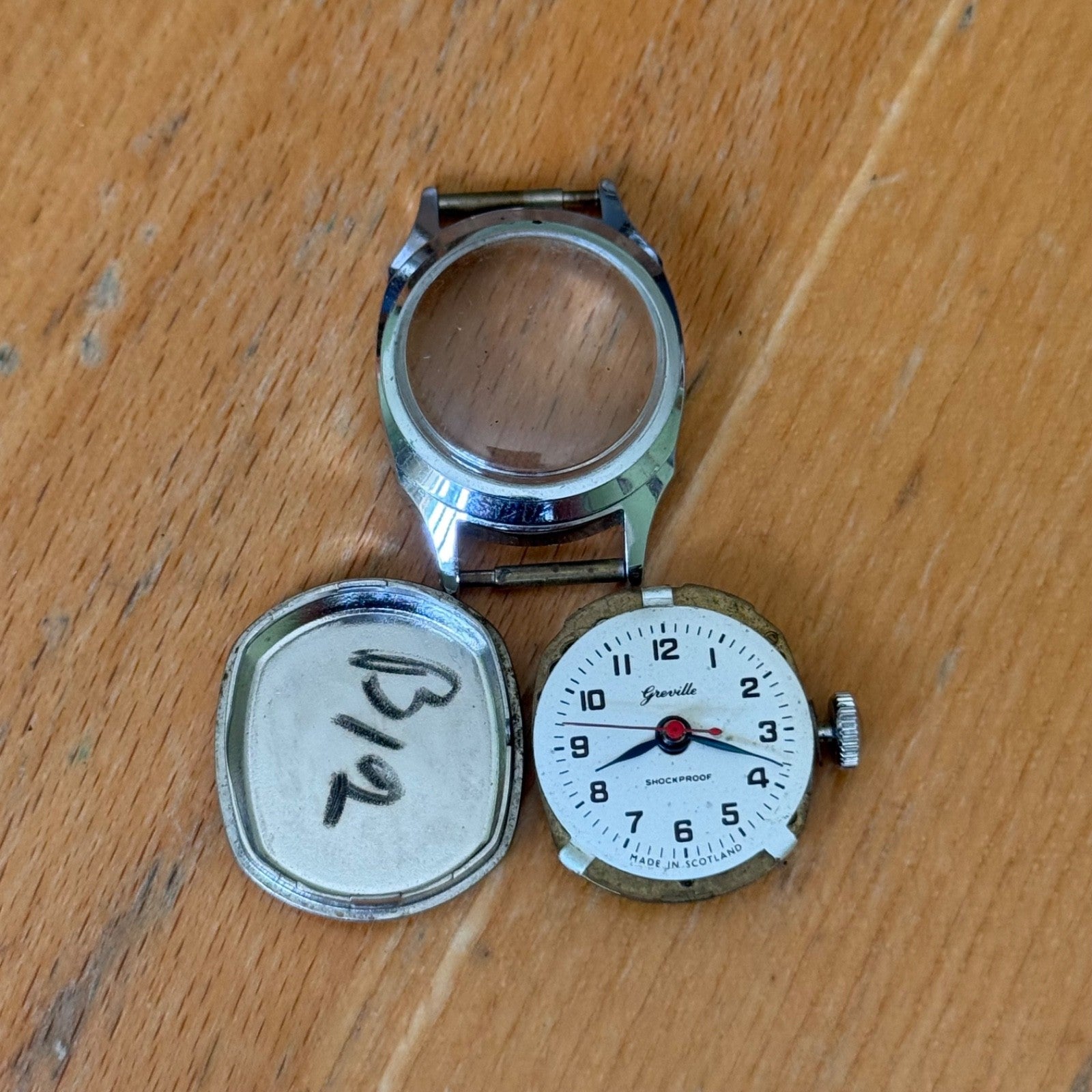 Vintage Groville Shockproof Made In UK Sweep Manual Wind Watch PARTS / REPAIR