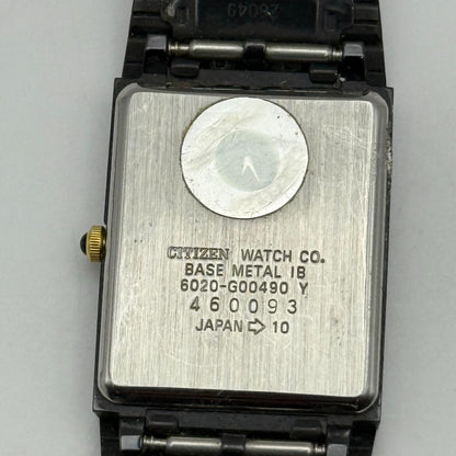 22mm Working Vintage Ladies Citizen CQ Black Dial & Strap Quartz Watch 8 Inches