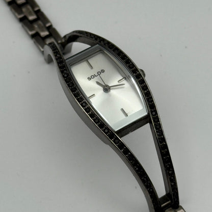 Solo Ladies Quartz Watch Silver Dial Crystal Accents Bracelet Working 20mm
