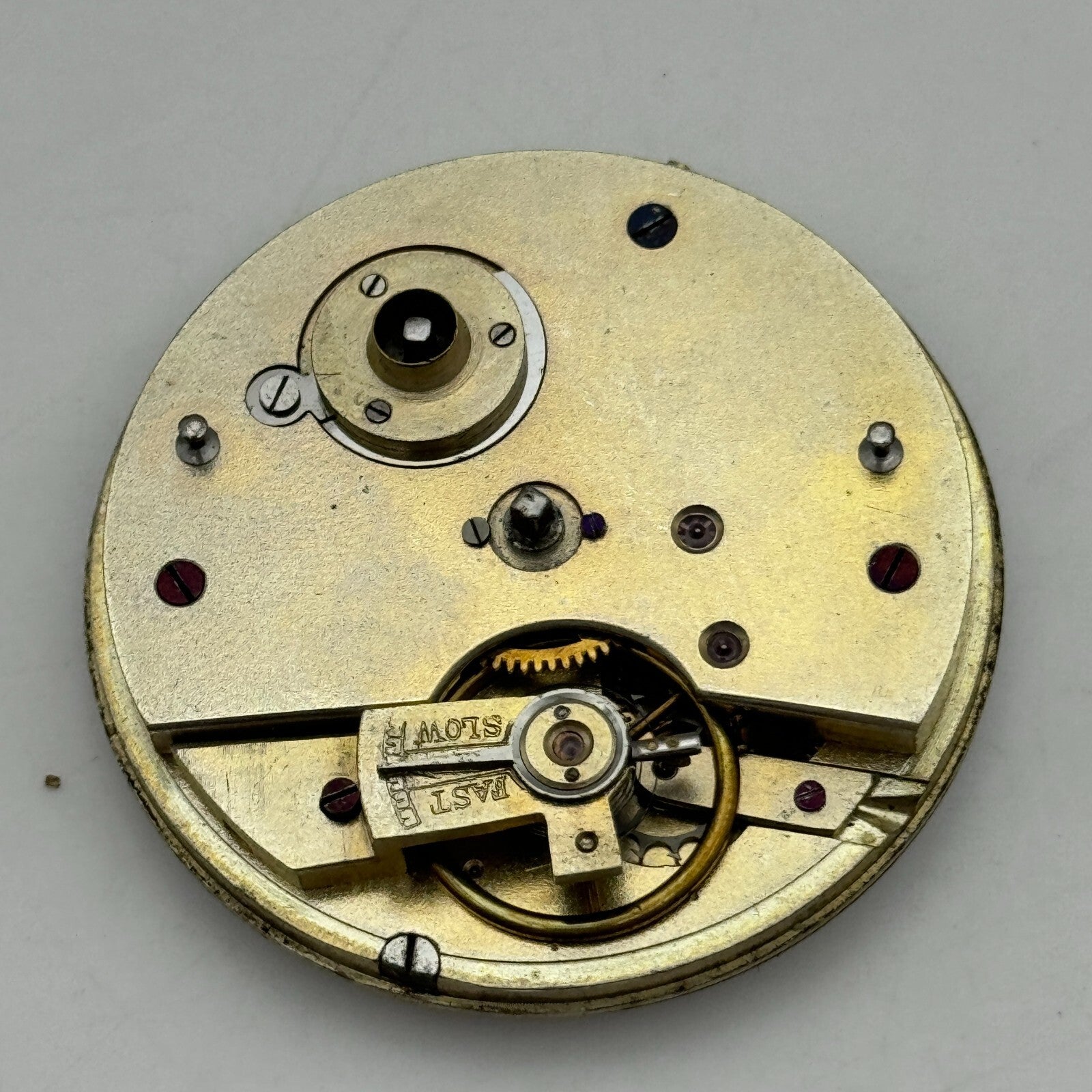 45.1mm Antique Unidentified Key Wound Pocket Watch Movement PARTS REPAIR SPARES