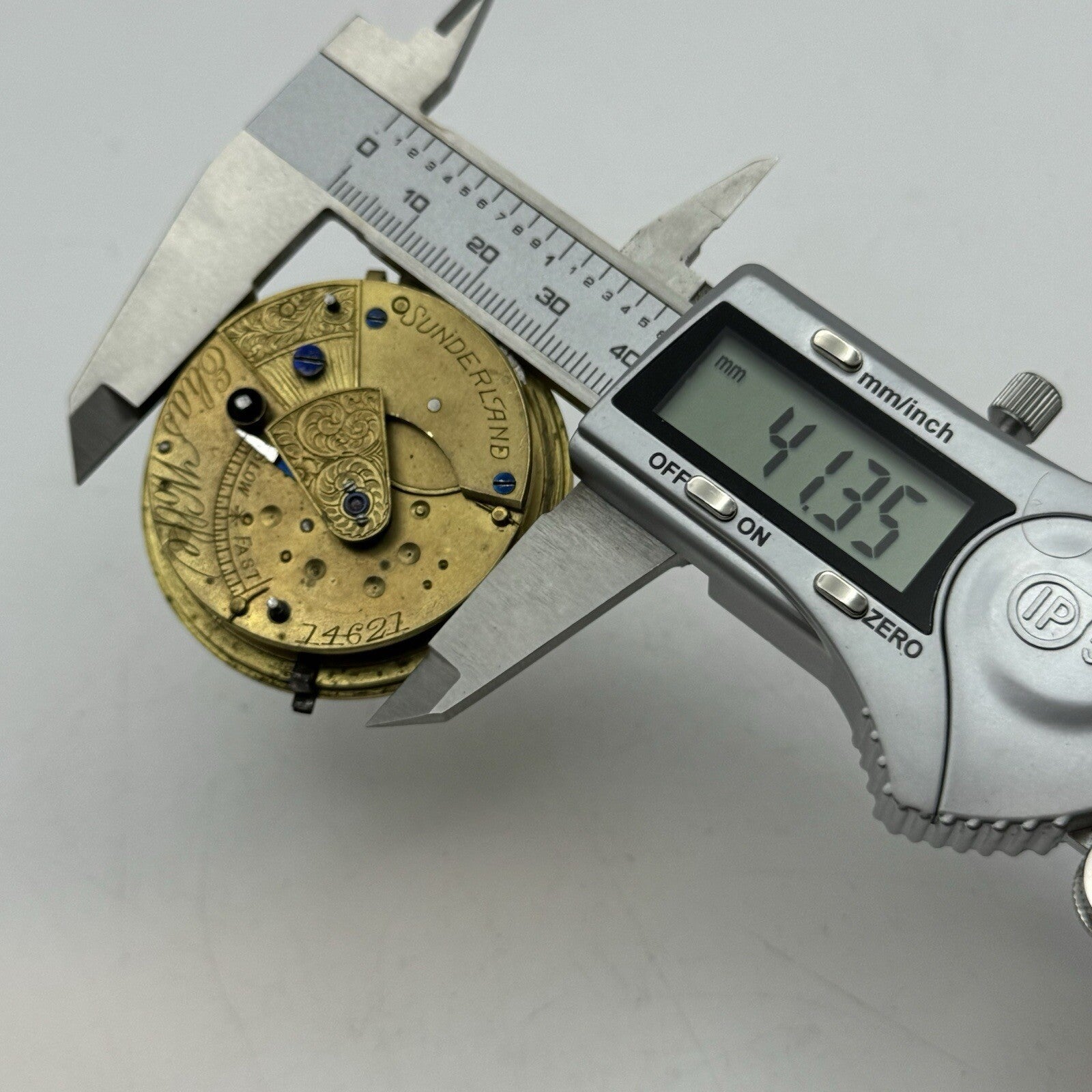 47.5mm Elias Wolfe Fusee Quality Pocket Watch Movement FOR PARTS Restoration