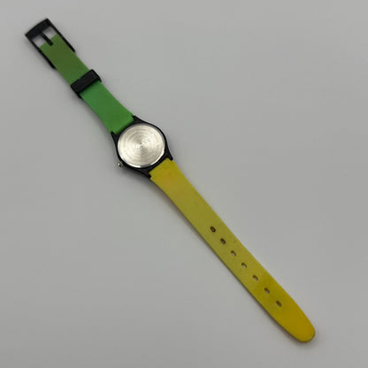 Tikkers Unisex Kids Quartz Watch Colorful Dial Green Yellow Strap Working 24mm