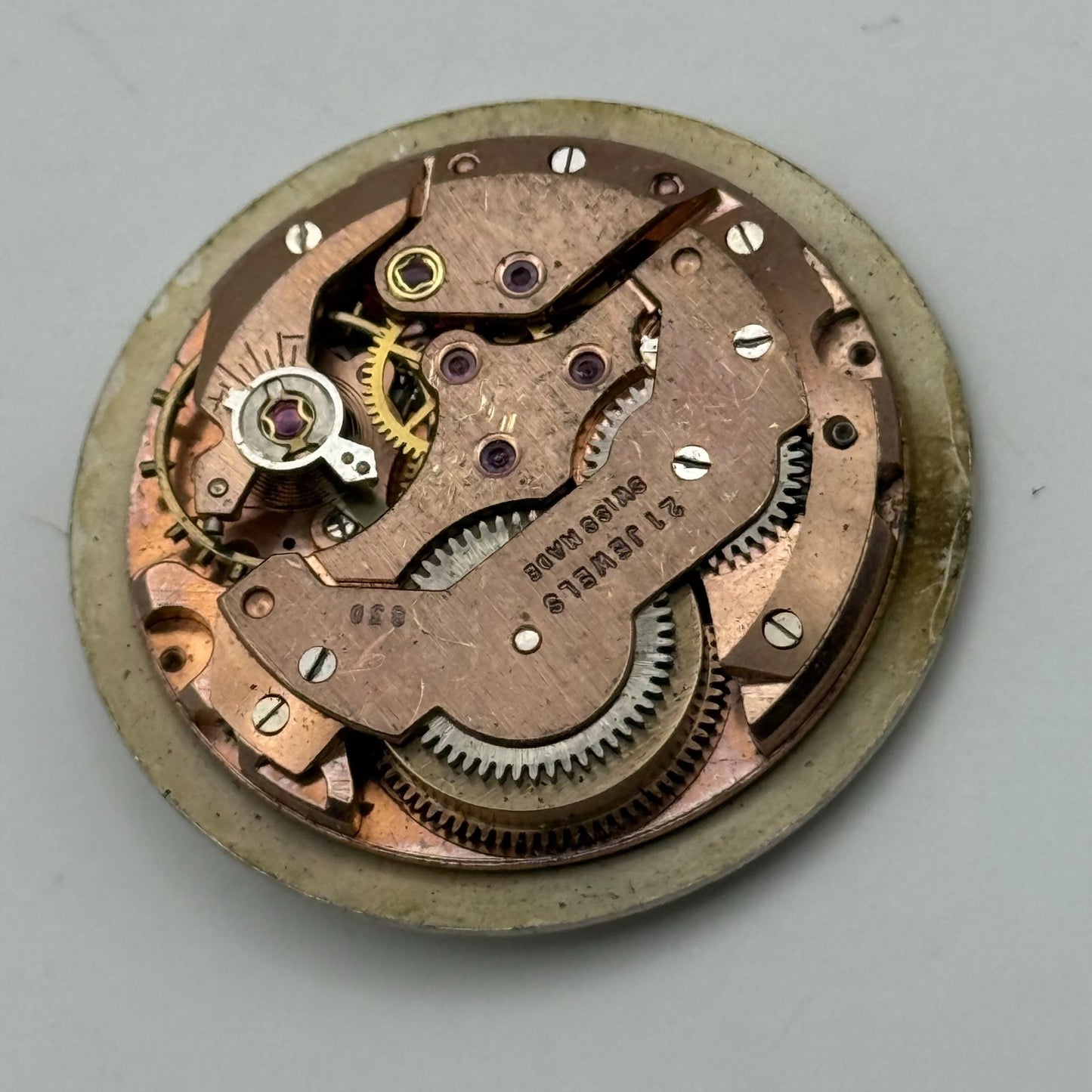 Helvetia 830 Watch Movement Chalet Manual Wind Vintage Swiss Parts Repair 25.8mm