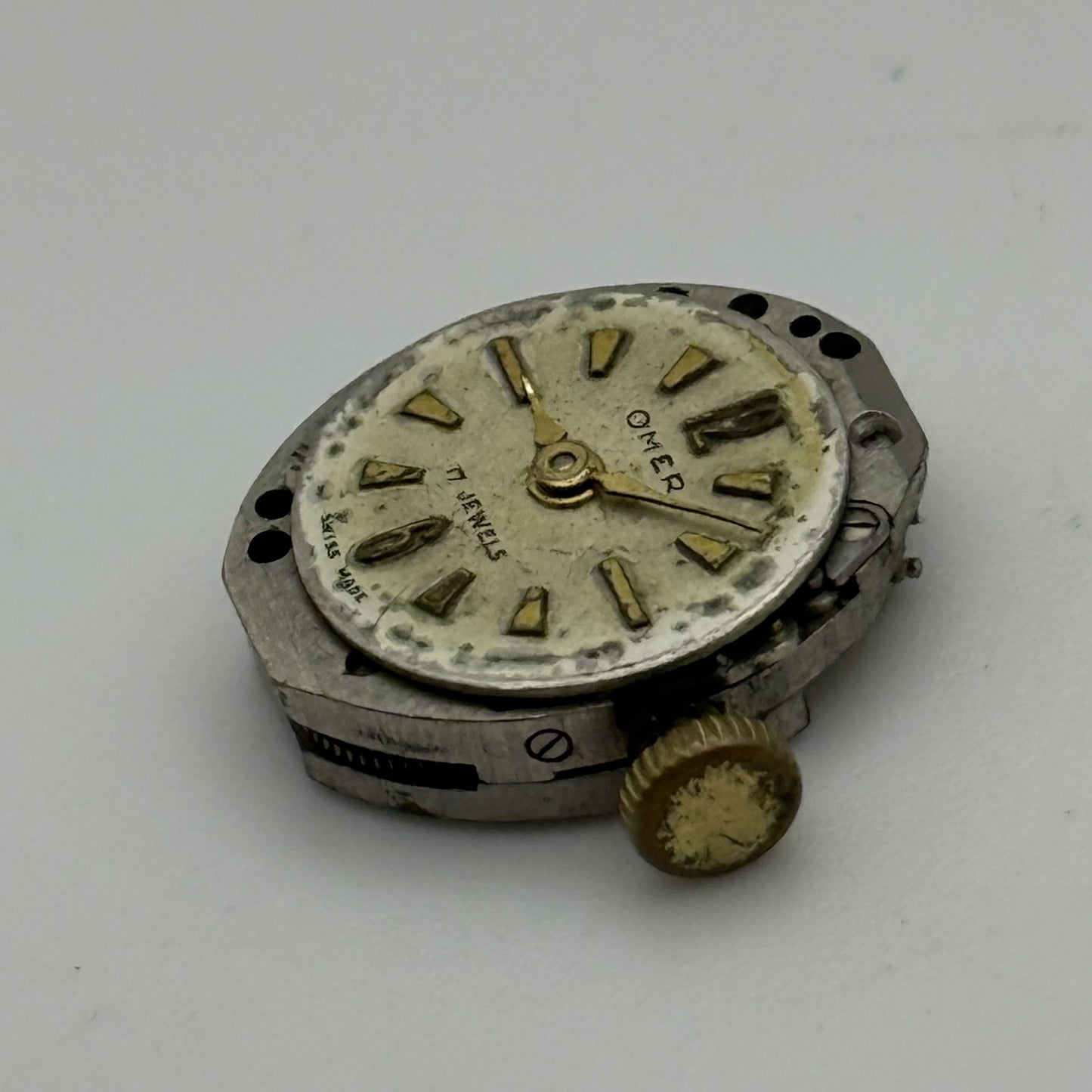 12.8mm Vintage Omer AS 1012 Manual Wind Swiss Watch Movement PARTS REPAIR