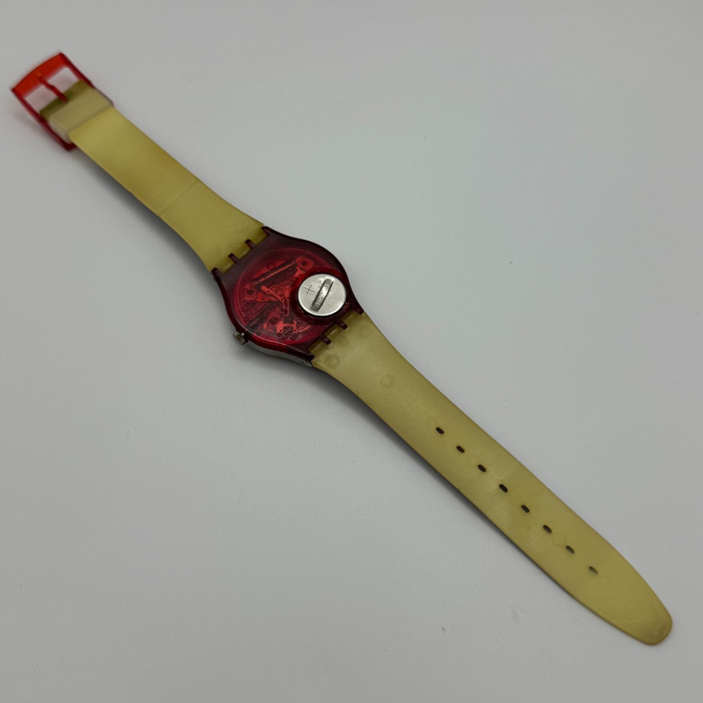 1992 Swatch Taj Mahal India Delhi Blue Strap Quartz Watch Swiss + Box 34mm