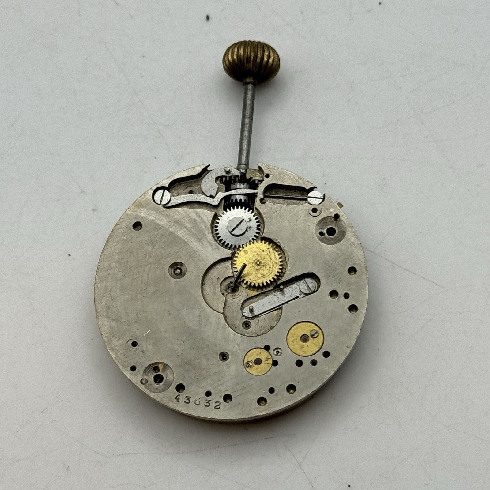 41.3mm Manual Wind UIT Top Wind Pocket Watch Movement Balance Damaged FOR PARTS