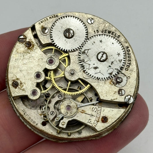 43.1mm Cyma Ref 998.a 15 Jewels Vintage Swiss Pocket Watch Movement PARTS SPARES