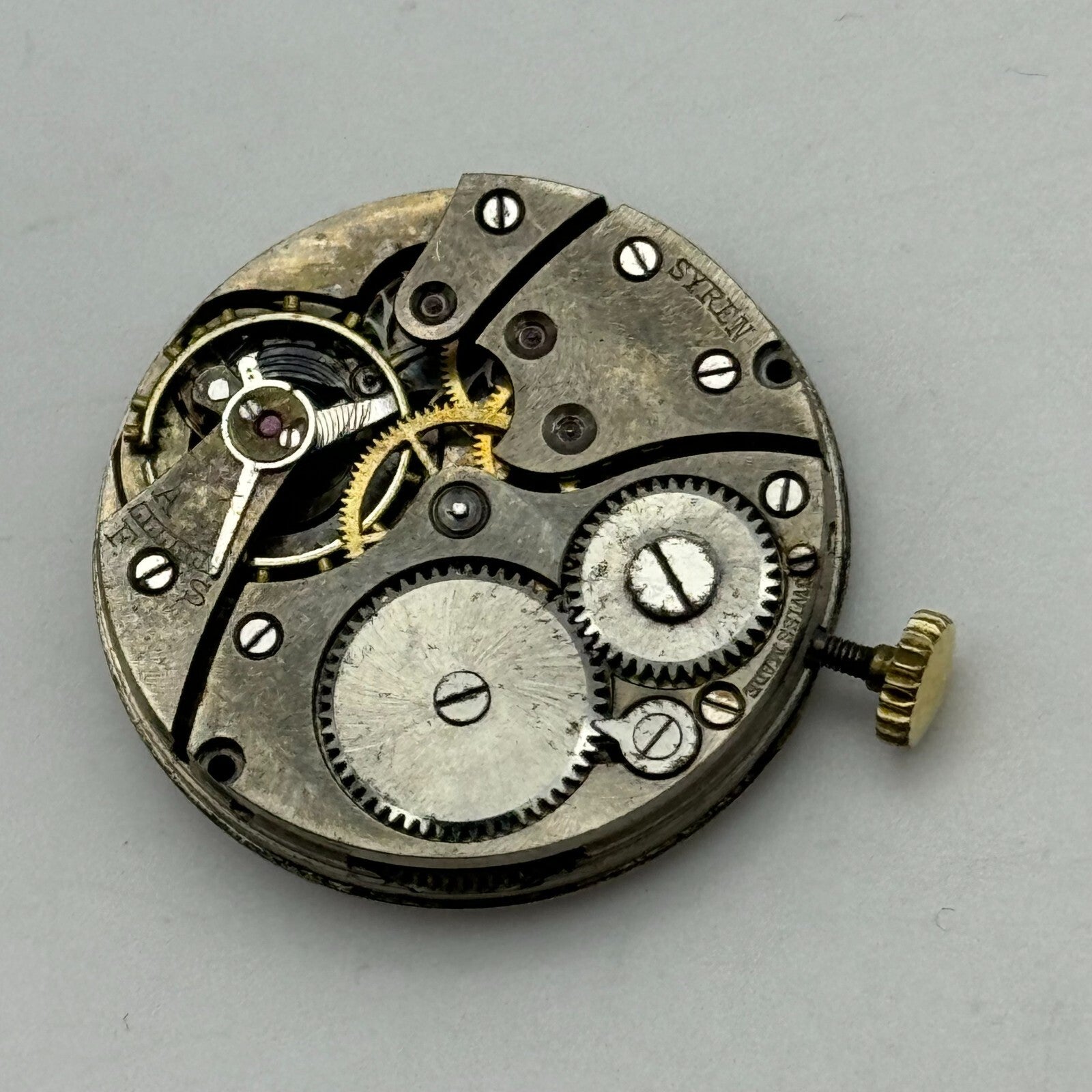 25.3mm Men's Syren Quality Trench Watch Movement Swiss Vintage 15 Jewels PARTS