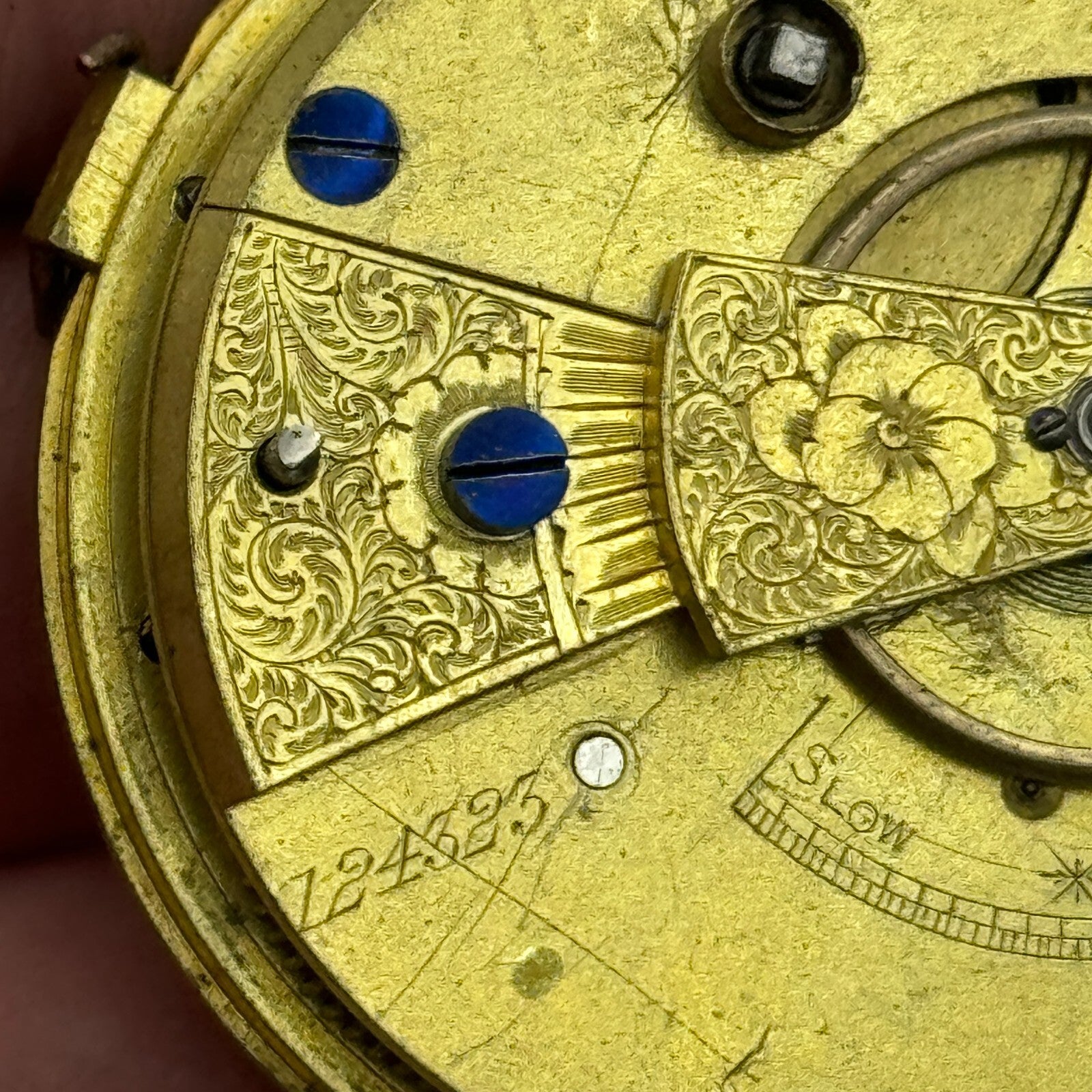 43.2mm Antique Key Wound Pocket Watch Movement PARTS REPAIR SPARES