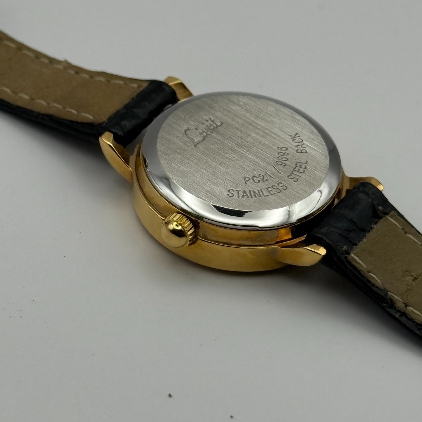 Limit Ladies Quartz Watch White Dial Crystal Accents Leather Strap Working 22mm