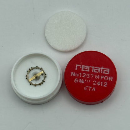 ETA 2412 Balance Wheel Complete And Spring 6 3/4’’’ 1257 M Watch Movement Parts