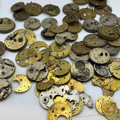 Large Bundle Of Antique Partial Pocket Watch Movements Joblot PARTS REPAIR SPARE