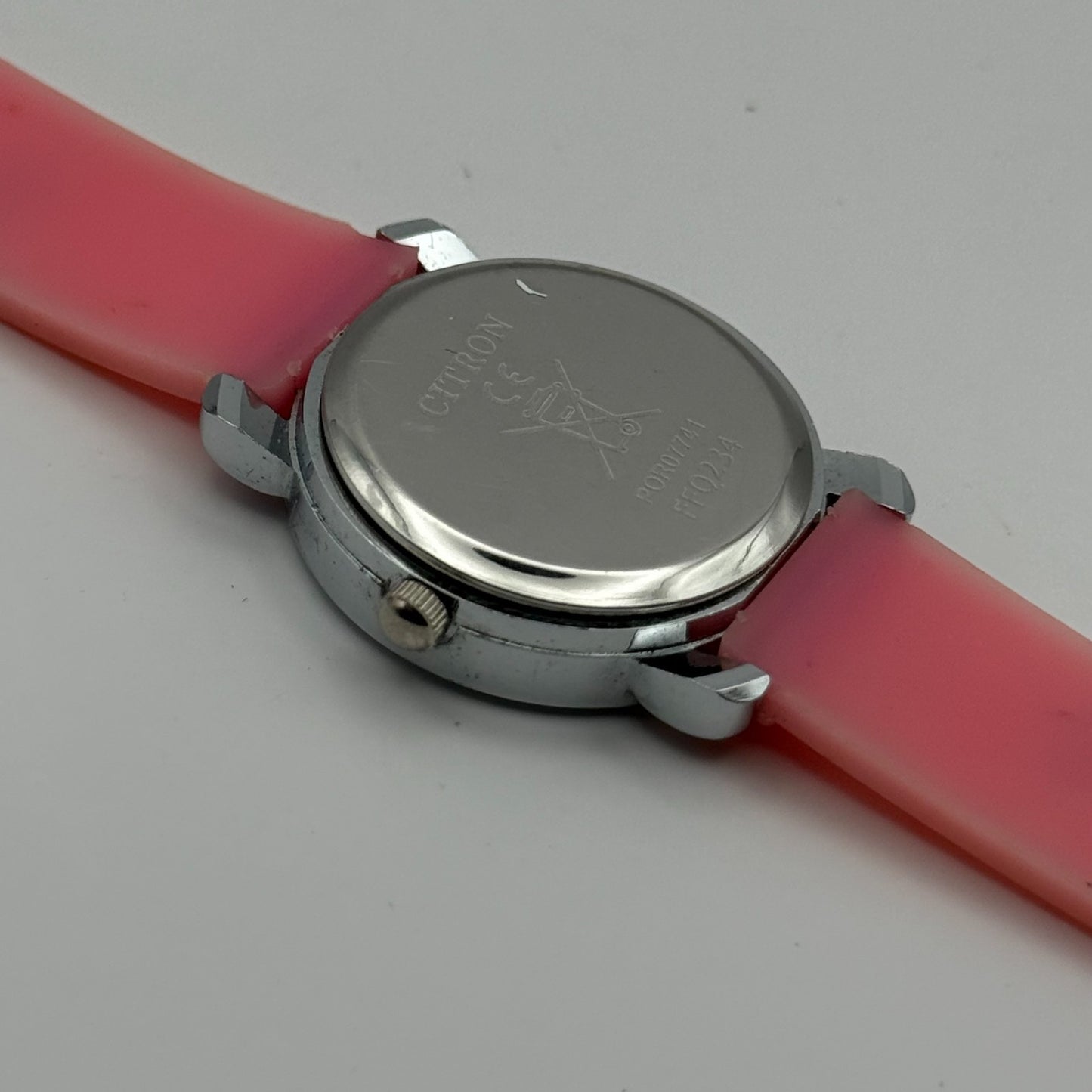 Citron Kids Quartz Watch ABC Alphabet Design Pink Strap Working 27mm New Battery