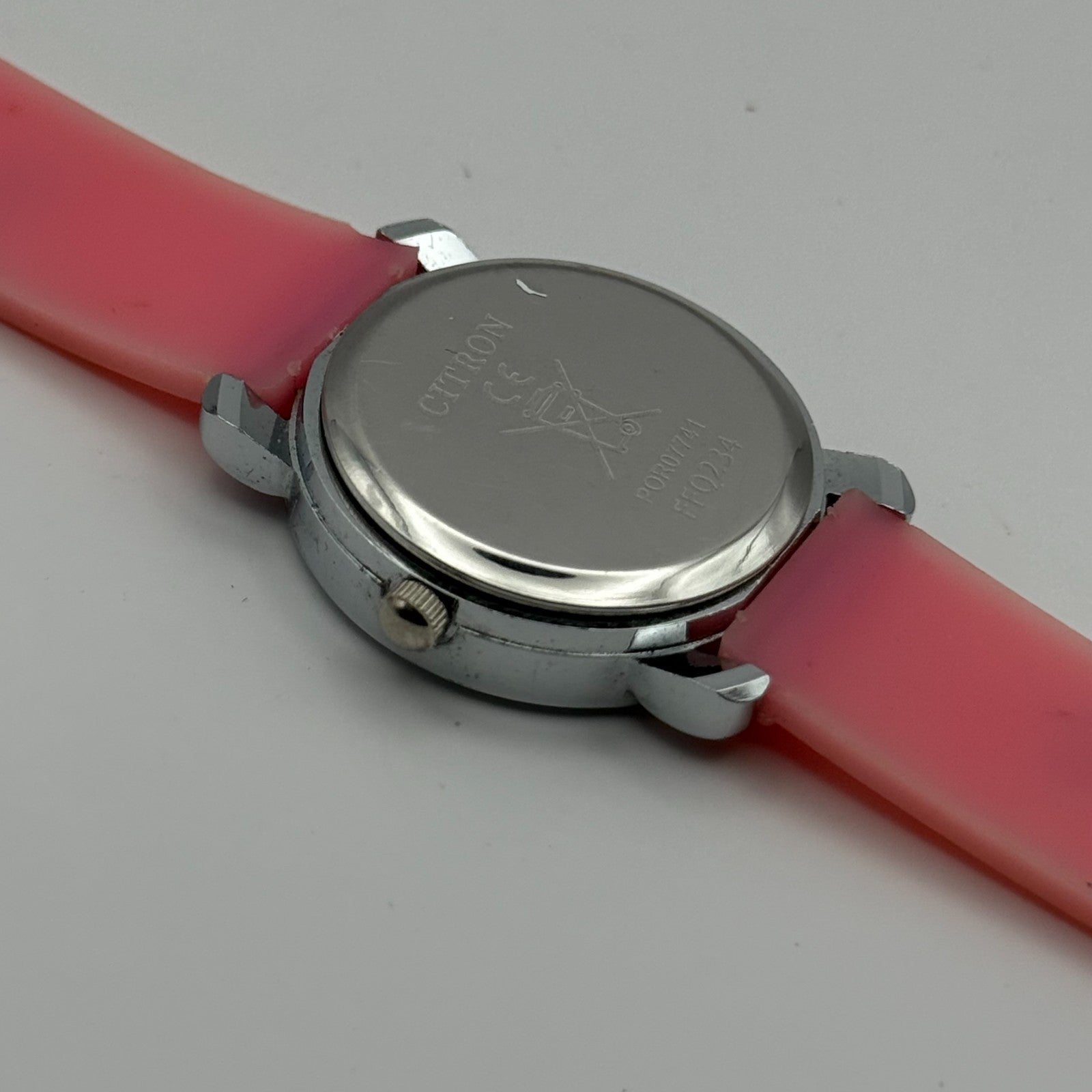 Citron Kids Quartz Watch ABC Alphabet Design Pink Strap Working 27mm New Battery