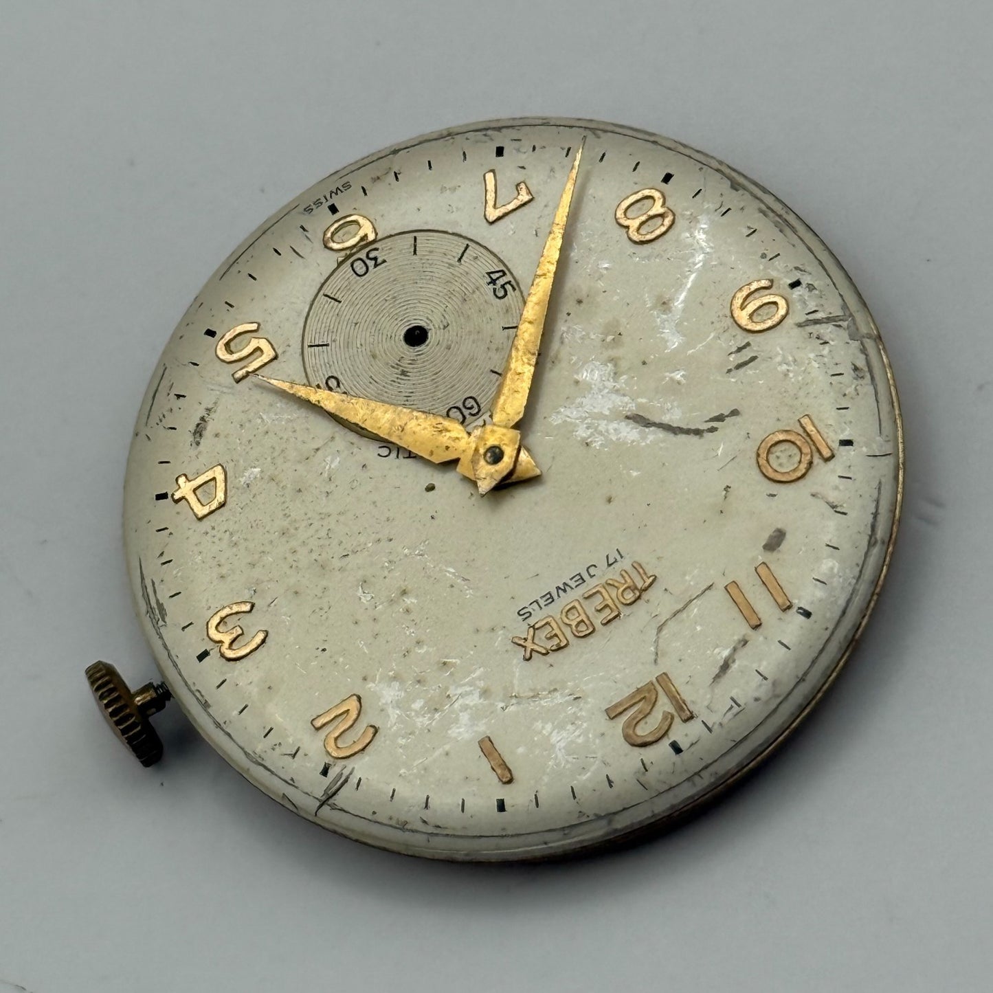 Felsa 398 Watch Movement Trebex Running Manual Wind Vintage Parts Repair 32.6mm