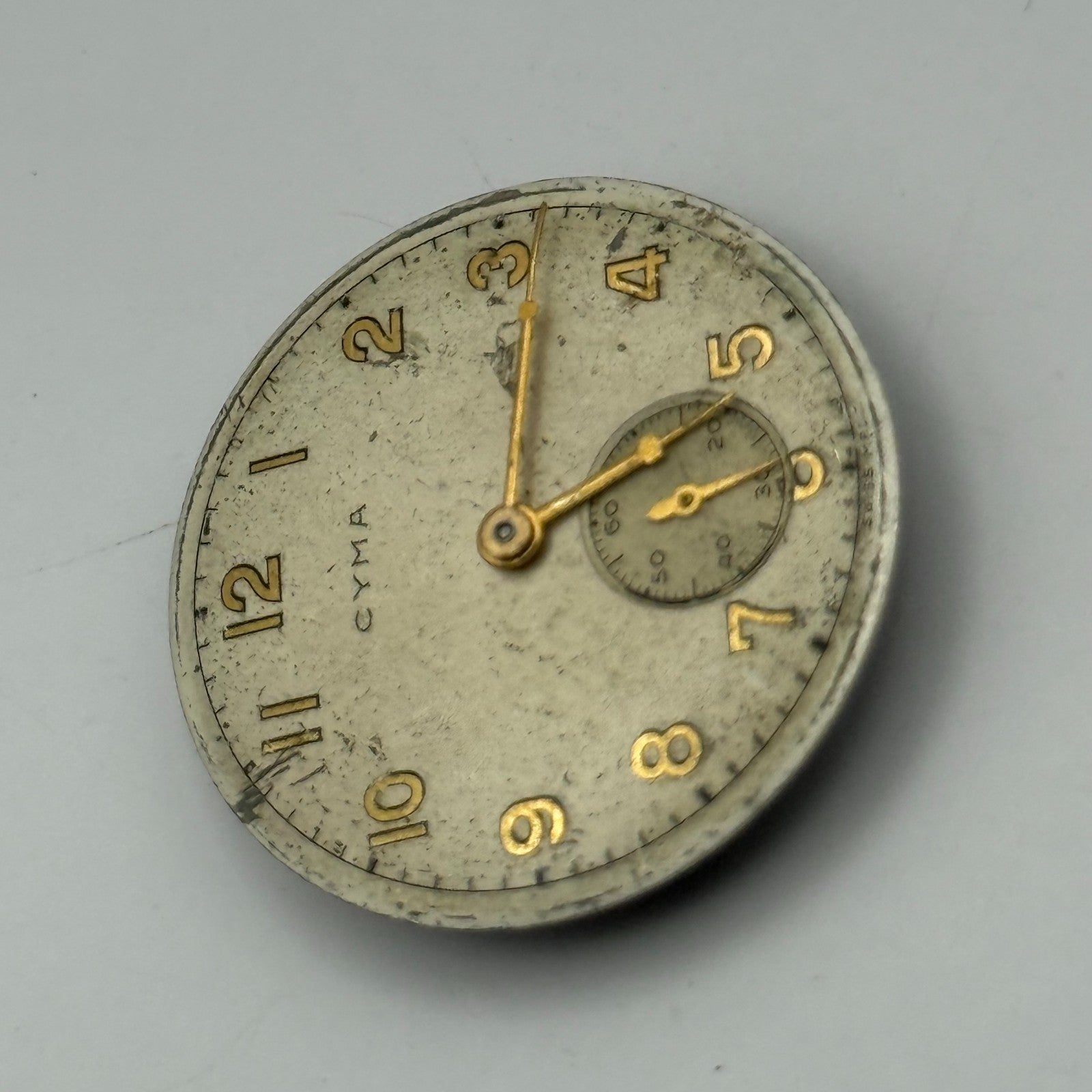 Cyma 162 Watch Movement Manual Wind Vintage Swiss 15 Jewels Parts Repair 23.5mm