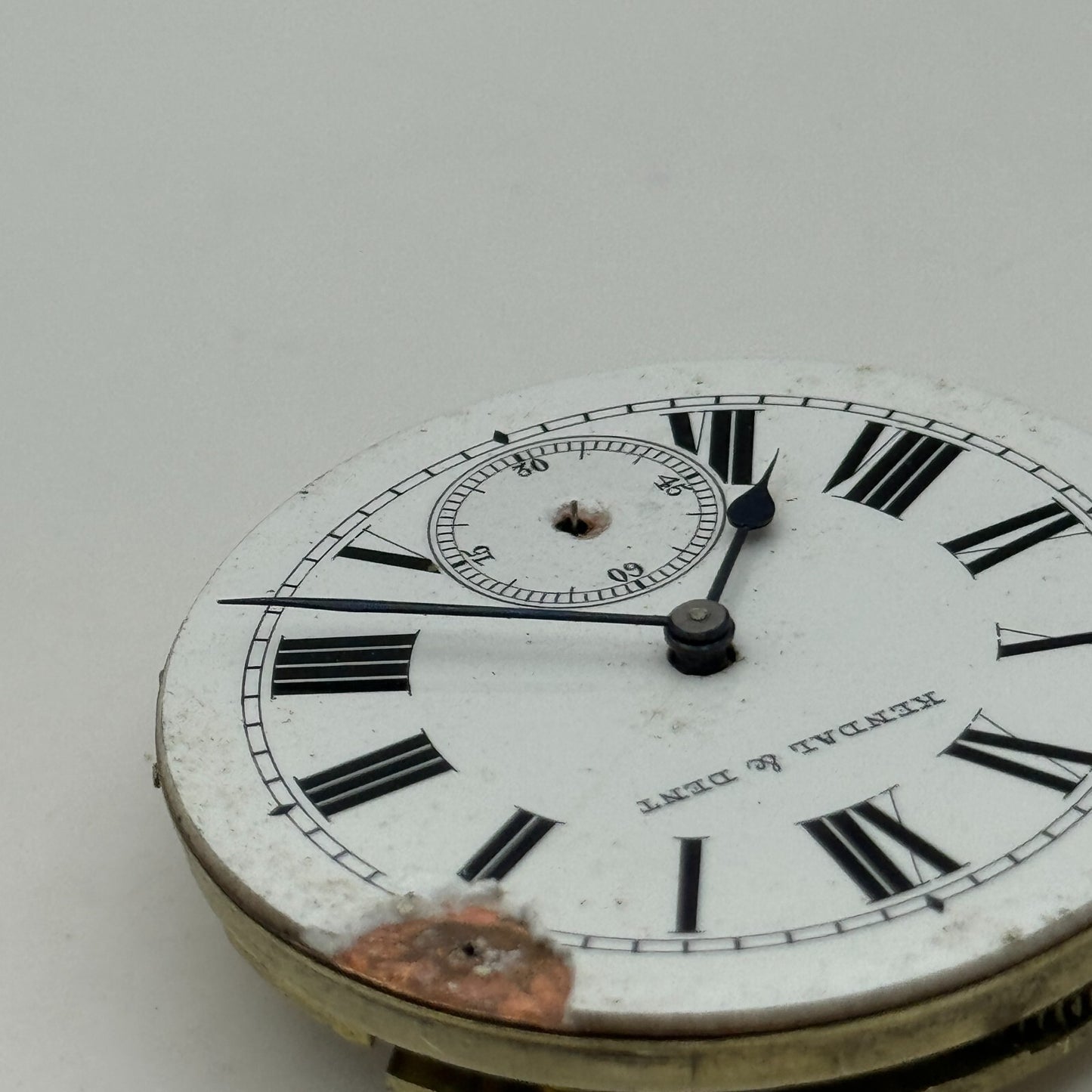 42.7mm Antique Kendal & Dent Key Wound Pocket Watch Movement PARTS REPAIR SPARES