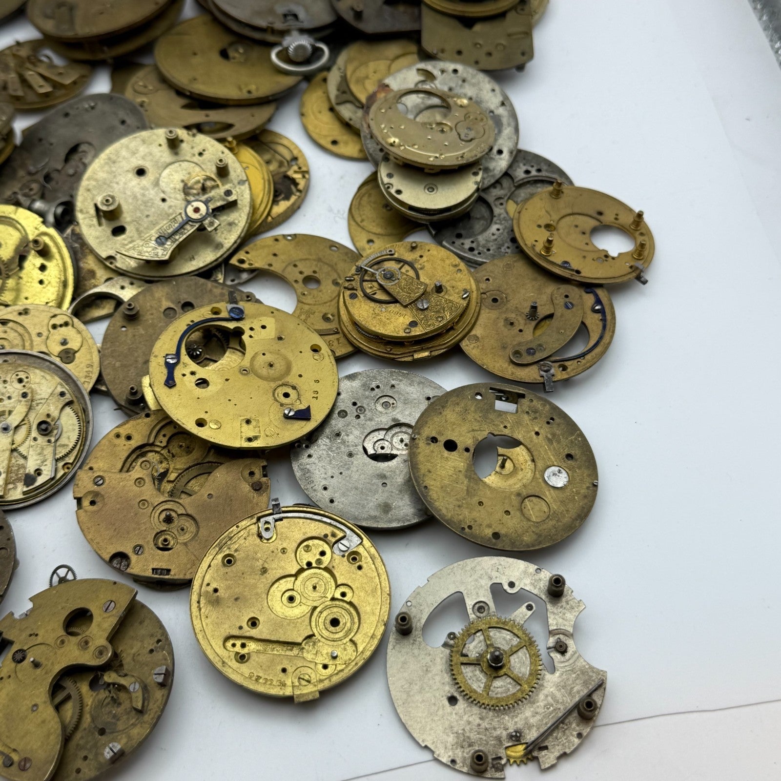 Large Bundle Of Antique Partial Pocket Watch Movements Joblot PARTS REPAIR SPARE