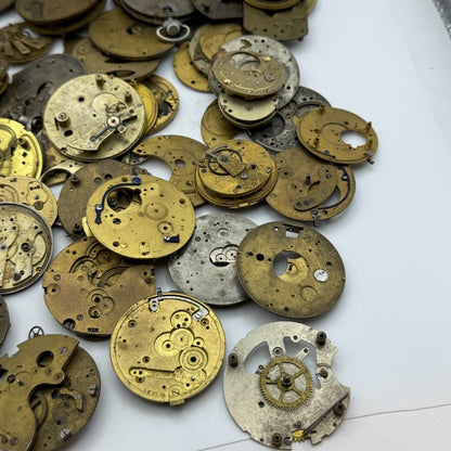 Large Bundle Of Antique Partial Pocket Watch Movements Joblot PARTS REPAIR SPARE