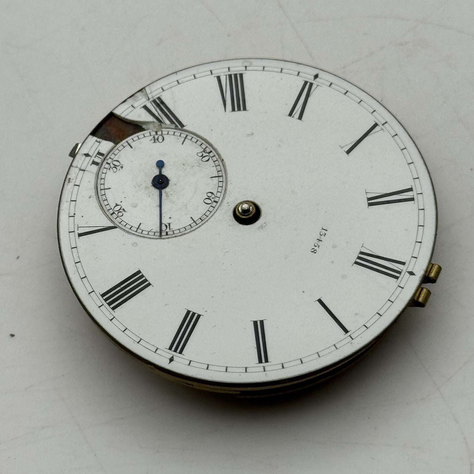 41.3mm Key Wound Goldsmiths Alliance London Pocket Watch Movement FOR PARTS