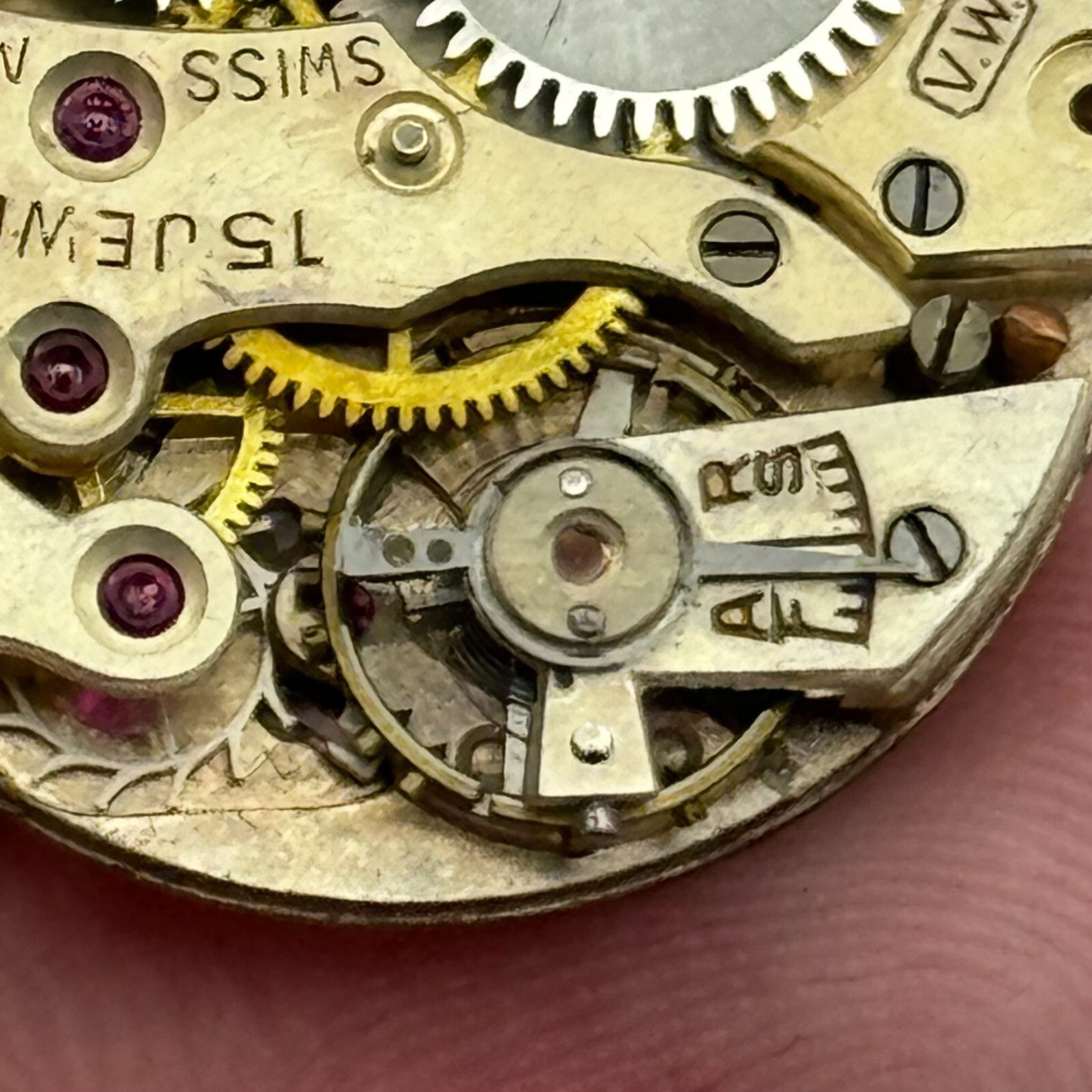 23.6mm Vertex V.W Marksman Manual Wind Swiss Made 15 Jewels Watch Movement PARTS