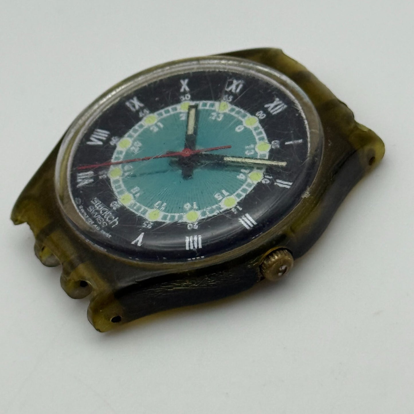 33mm Vintage 1992 Swatch Screw Driver 24 Hour Quartz Watch UNTESTED PARTS REPAIR