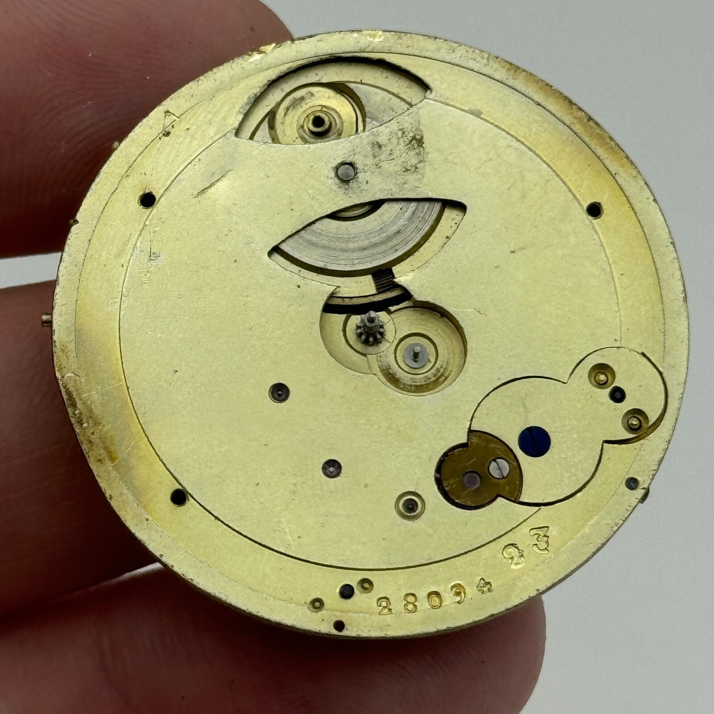 38.5mm Antique Unidentified Key Wound Pocket Watch Movement PARTS SPARES REPAIRS