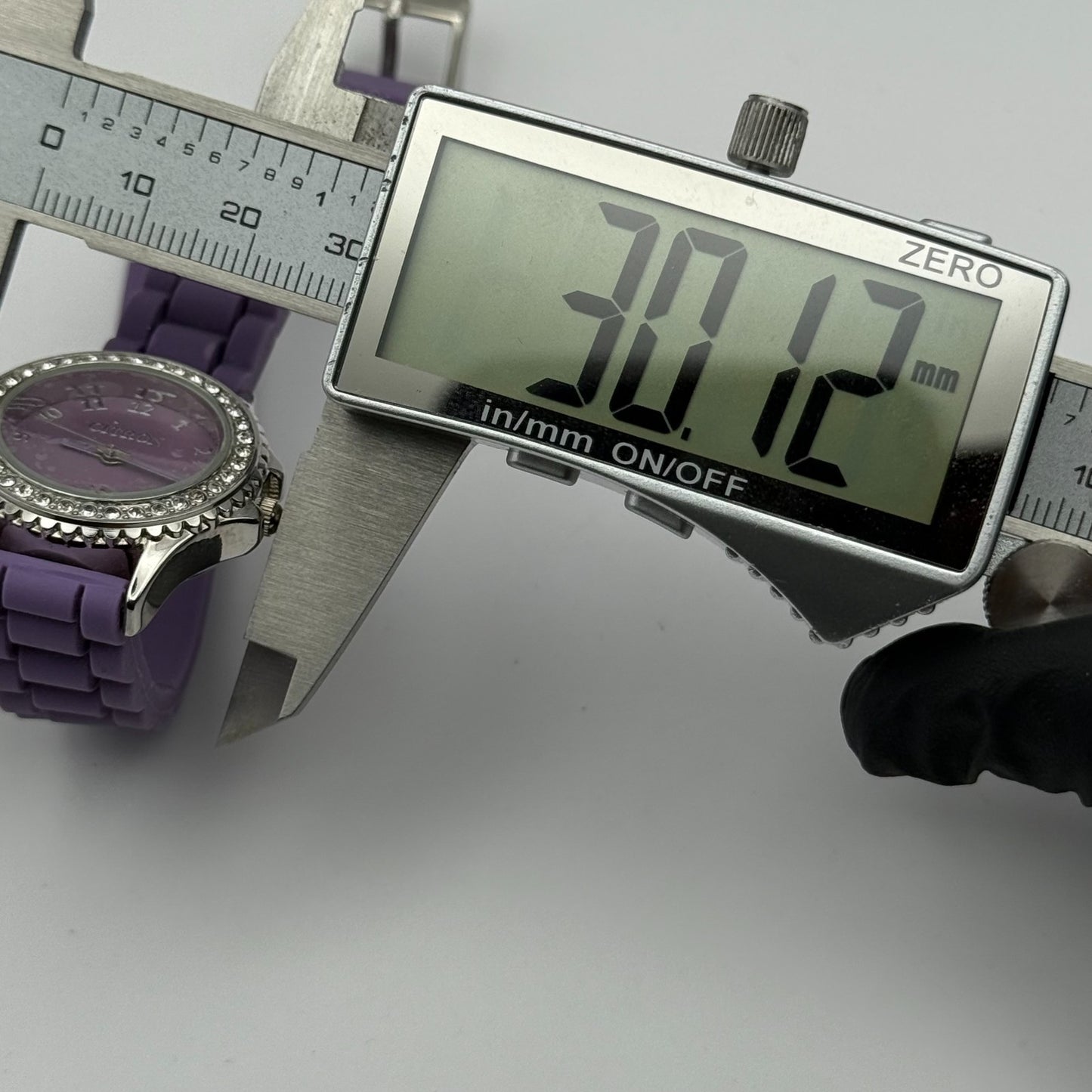 Citron Ladies Quartz Watch Crystal Accents Purple Strap Working 27mm New Battery